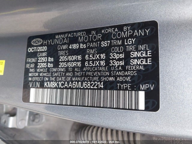 Hyundai Kona Se 2021 KM8K1CAA6MU682214 Image 9
