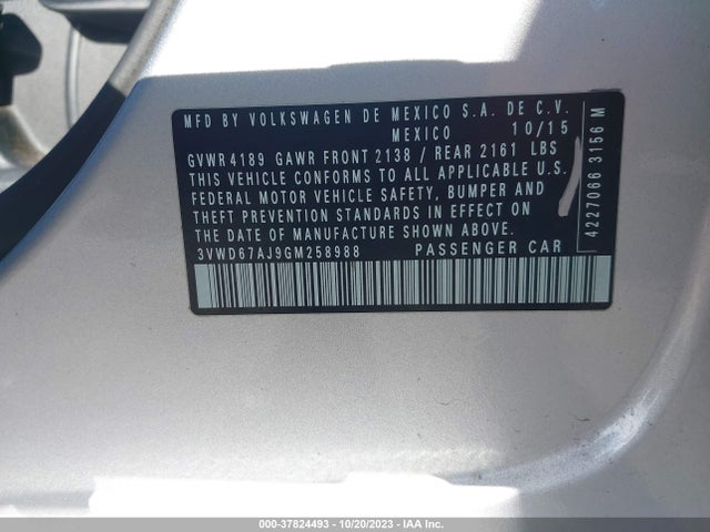 3VWD67AJ9GM258988 Volkswagen Jetta Sedan 1.4t Se