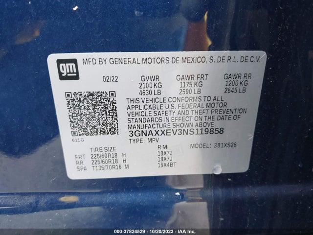 Chevrolet Equinox Premier 2022 3GNAXXEV3NS119858 Image 9