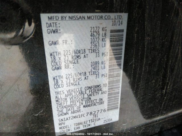 5N1AT2MV1FC782776 Nissan Rogue Sl
