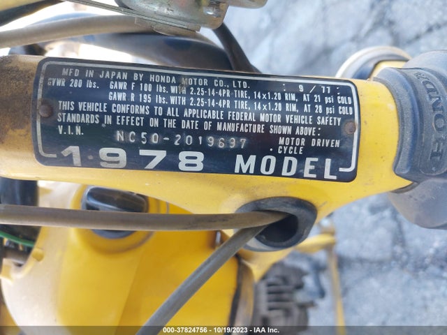 1978 HONDA EZ90 VIN: NC502019697