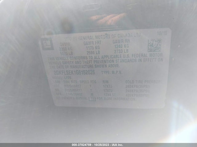 GMC Terrain Sle-1 2016 2GKFLSEK1G6152026 Image 9