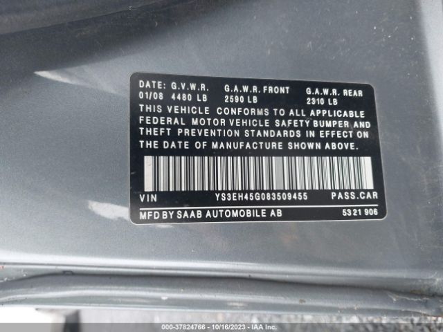 2008 SAAB 9-5 YS3EH45G083509455 Photo 8