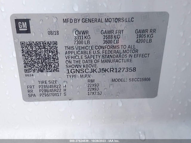 Chevrolet Suburban Premier 2019 1GNSCJKJ5KR127358 Image 9