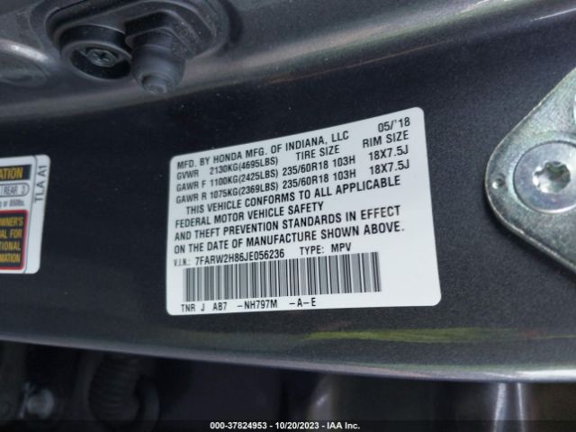 7FARW2H86JE056236 Honda Cr-v Ex-l
