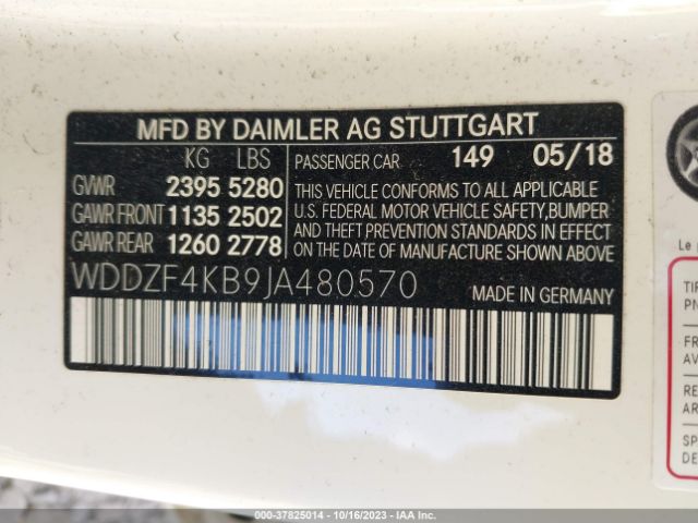 WDDZF4KB9JA480570 Mercedes-Benz E-class E 300