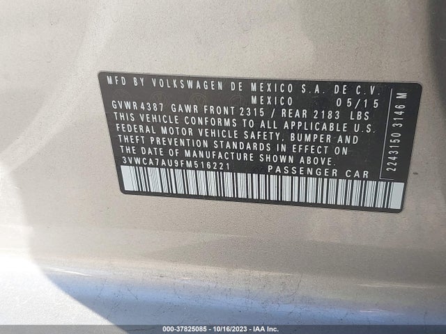 3VWCA7AU9FM516221 Volkswagen Golf Sportwagen Tdi Sel