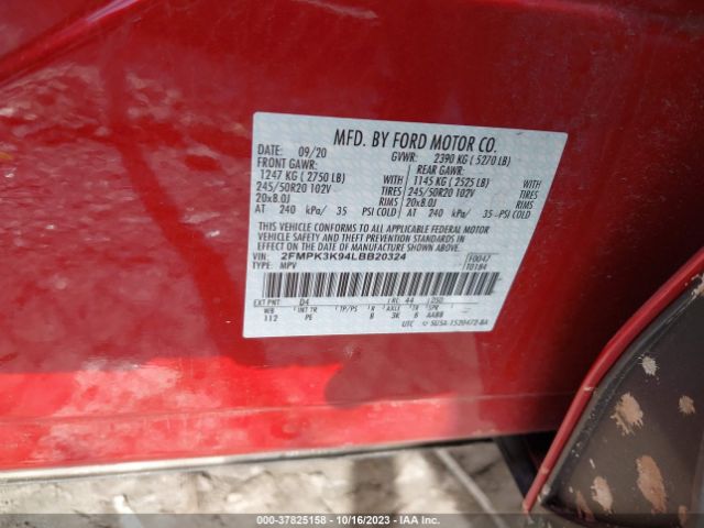 2FMPK3K94LBB20324 Ford Edge Titanium