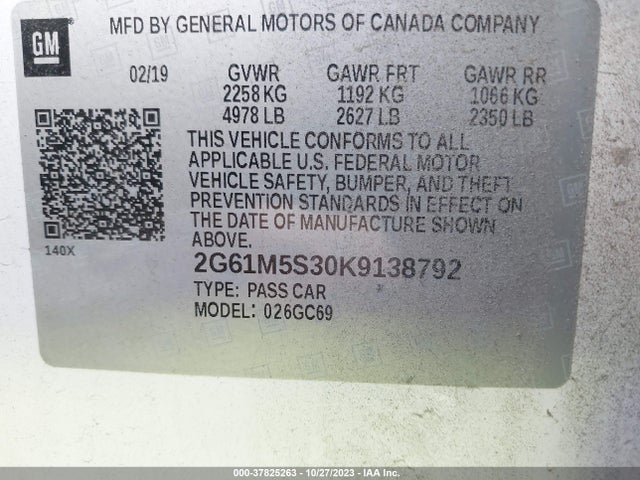 2G61M5S30K9138792 Cadillac XTS LUXURY