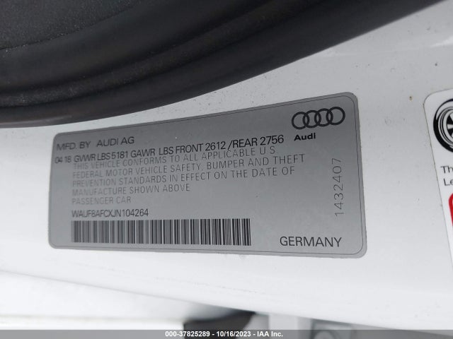 WAUF8AFCXJN104264 Audi A6 Premium/sport
