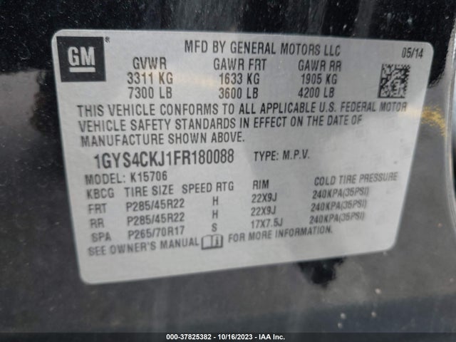 1GYS4CKJ1FR180088 Cadillac Escalade Premium