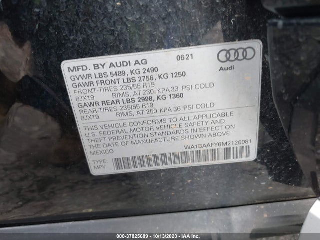 WA1BAAFY6M2125081 Audi Q5 Premium Plus