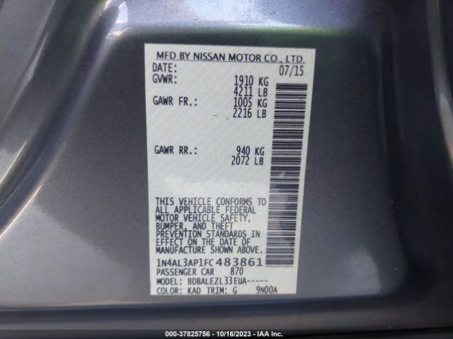 1N4AL3AP1FC483861 Nissan ALTIMA 2.5