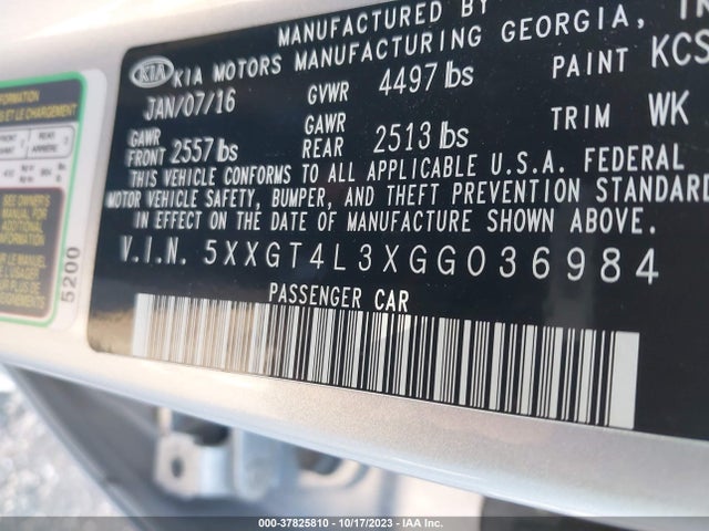 KIA Optima Lx 2016 5XXGT4L3XGG036984 Image 9