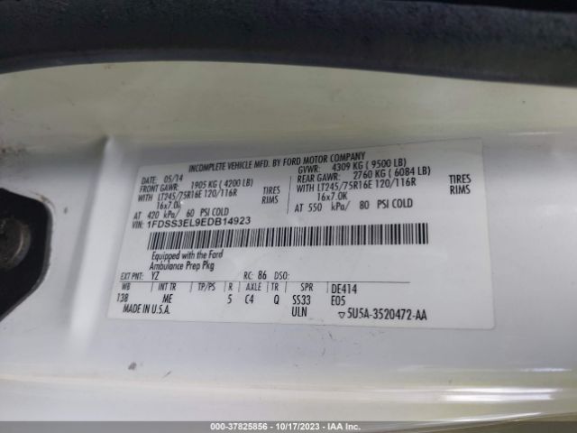 1FDSS3EL9EDB14923 Ford Econoline Cargo Van Commercial/recreational