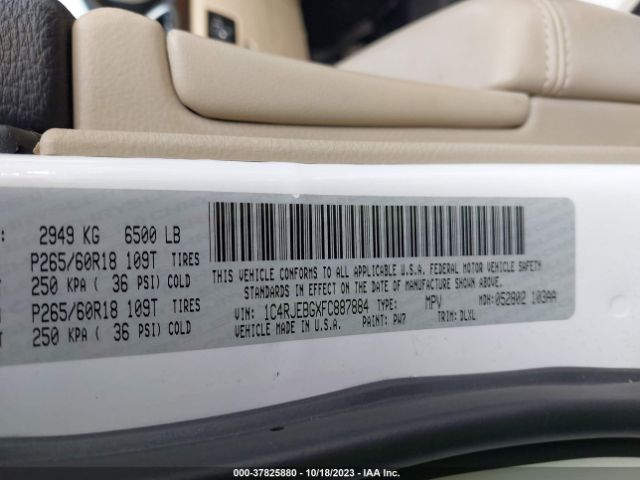 1C4RJEBGXFC887884 Jeep Grand Cherokee Limited