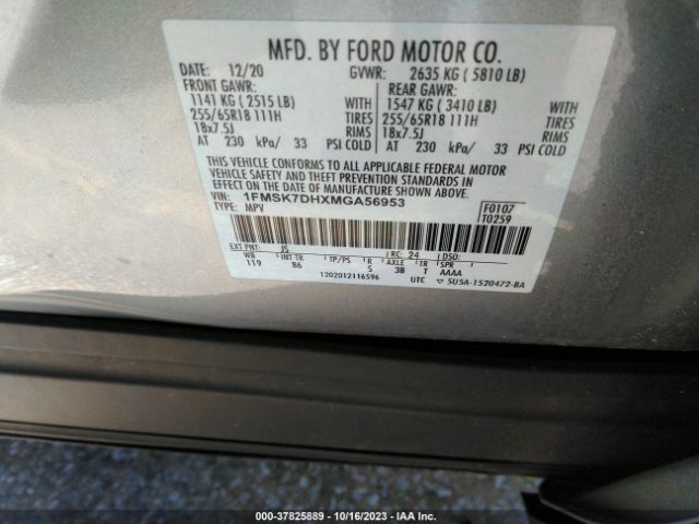 1FMSK7DHXMGA56953 Ford EXPLORER XLT