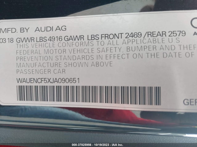 Audi A5 2.0t Premium 2018 WAUENCF5XJA090651 Image 9