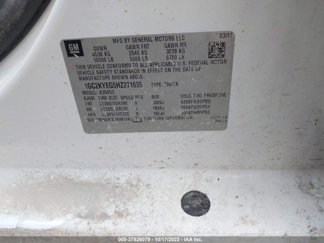 Chevrolet Silverado 3500hd Wt 2017 1GC2KYEG5HZ271635 Image 9