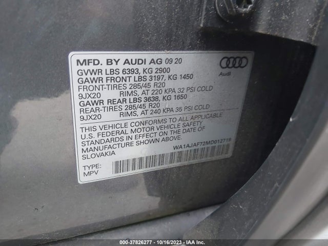 WA1AJAF72MD012719 Audi Q7 PREMIUM