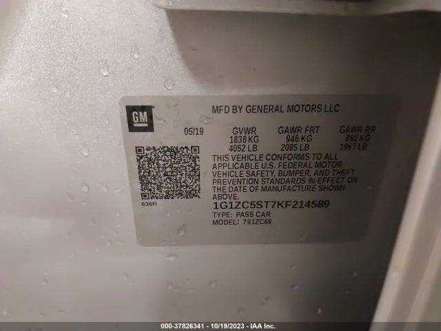 Chevrolet Malibu 1fl 2019 1G1ZC5ST7KF214589 Image 9