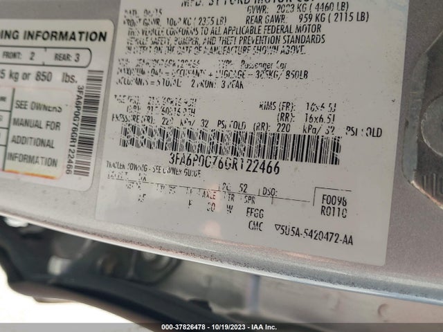 Ford FUSION S 2016 3FA6P0G76GR122466 Image 9
