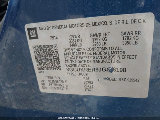 Chevrolet Silverado 1500 Lt 2018 3GCUKRER9JG406198 Image 9