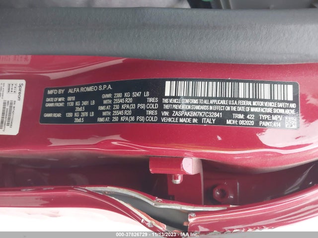 ZASPAKBN7K7C32841 Alfa Romeo Stelvio Ti Sport Awd