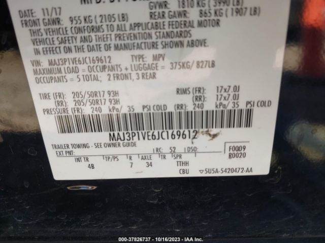 MAJ3P1VE6JC169612 Ford Ecosport Titanium
