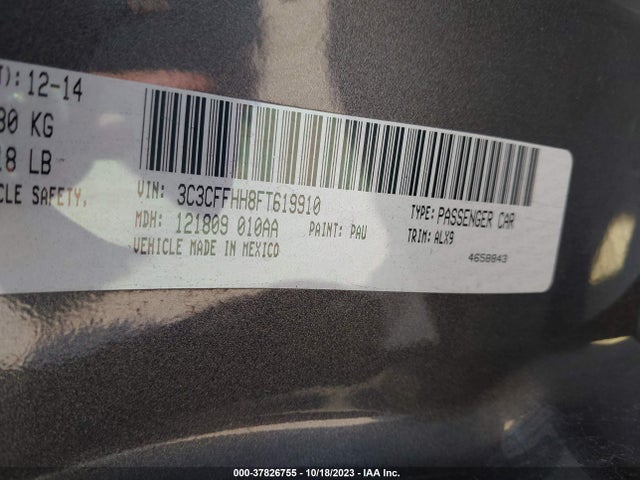 Fiat 500 Turbo 2015 3C3CFFHH8FT619910 Image 9