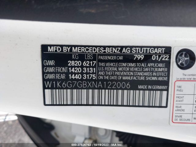2022 MERCEDES-BENZ S 580 W1K6G7GBXNA122006 Photo 8