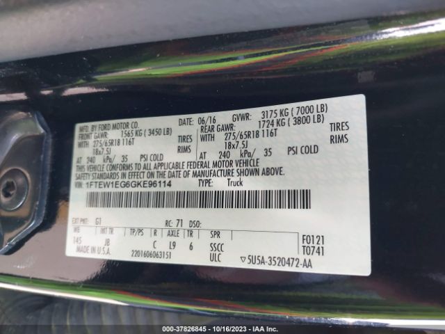 1FTEW1EG6GKE96114 Ford F-150 Xlt/xl/lariat/platinum