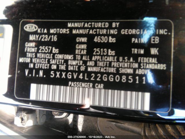 5XXGV4L22GG085114 KIA Optima Sxl Turbo