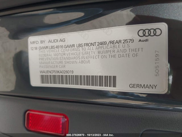 WAUENCF59KA026019 Audi A5 Sportback Premium Plus