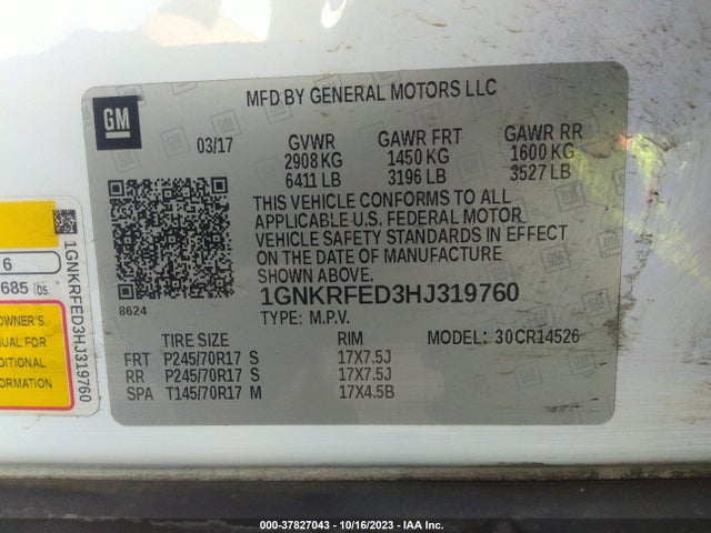 Chevrolet Traverse Ls 2017 1GNKRFED3HJ319760 Image 9