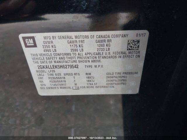 2GKALLEK5H6279542 GMC TERRAIN SL