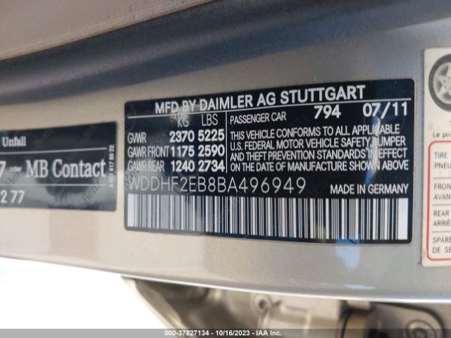 2011 MERCEDES-BENZ E-CLASS WDDHF2EB8BA496949 Photo 8