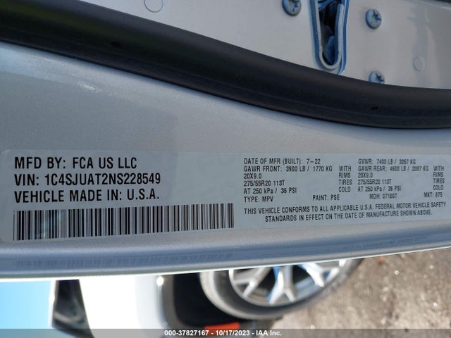 1C4SJUAT2NS228549 Jeep Wagoneer Series I