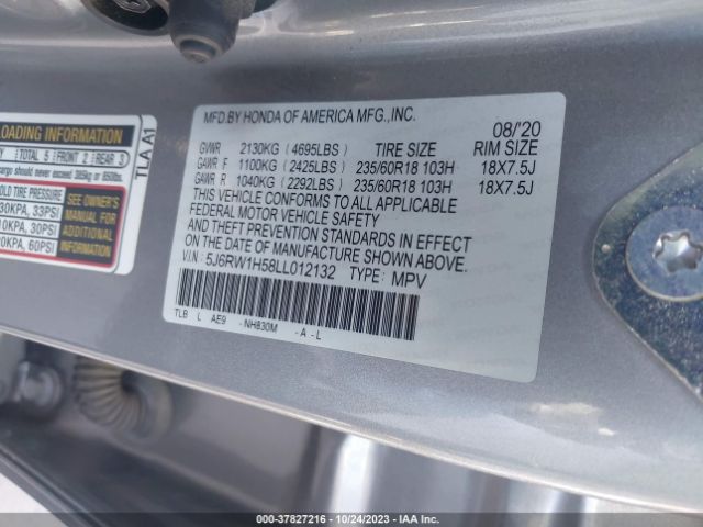 5J6RW1H58LL012132 Honda Cr-v 2wd Ex