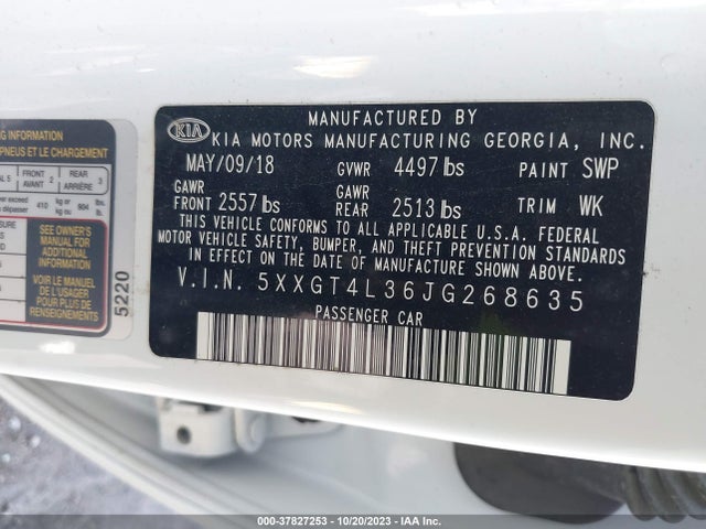 KIA Optima Lx 2018 5XXGT4L36JG268635 Image 9