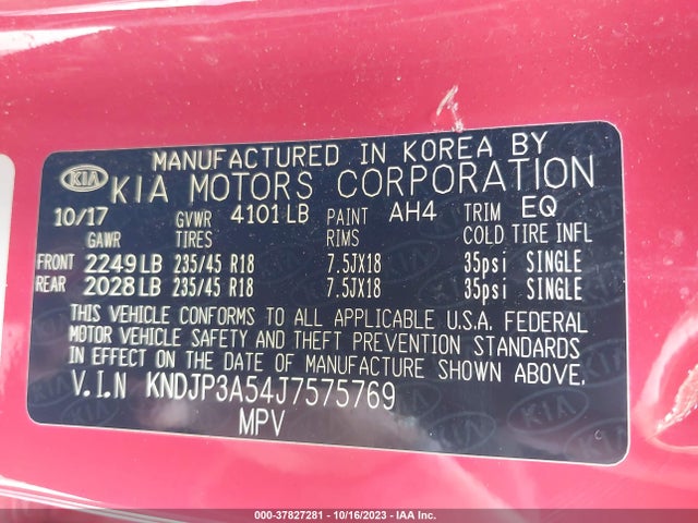KIA SOUL + 2018 KNDJP3A54J7575769 Image 9