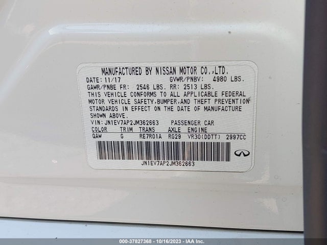 JN1EV7AP2JM362663 Infiniti Q50 3.0t Luxe
