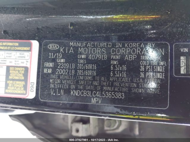 KNDCB3LC4L5365383 KIA NIRO LX