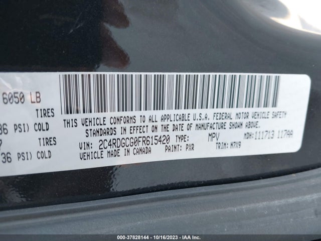 Dodge Grand Caravan Sxt 2015 2C4RDGCG0FR615420 Image 9