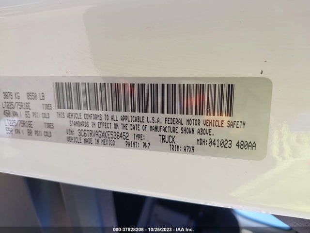 RAM Promaster Cargo Van 2019 3C6TRVAGXKE536452 Image 9