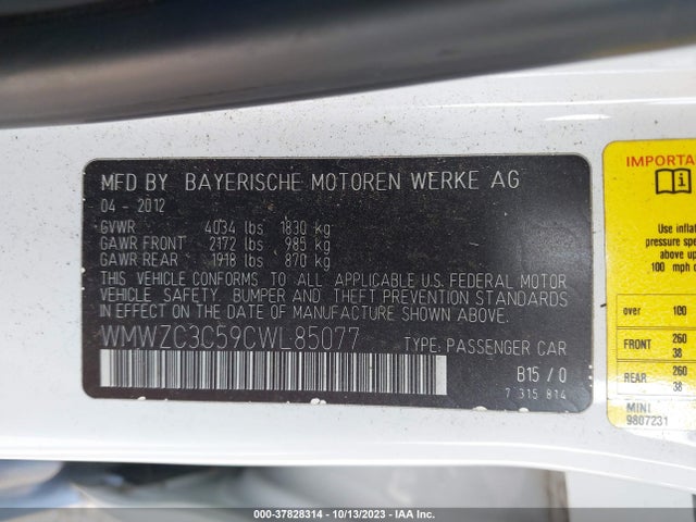 2012 MINI COOPER COUNTRYMAN WMWZC3C59CWL85077 Photo 8