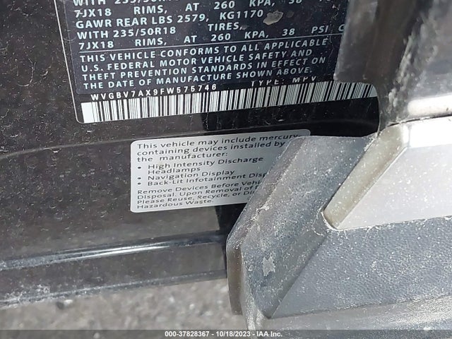 WVGBV7AX9FW575746 Volkswagen Tiguan Sel