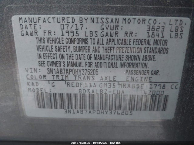 2017 NISSAN SENTRA 3N1AB7AP0HY376205 Photo 8