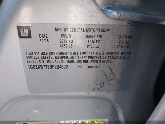 2009 SATURN AURA 1G8ZX57739F204802 Photo 8