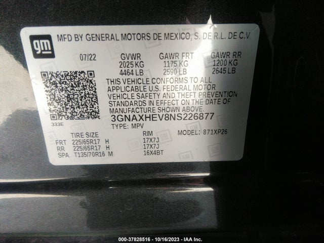 Chevrolet EQUINOX LS 2022 3GNAXHEV8NS226877 Image 9